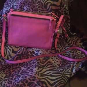 New Fuchsia Fossil Crossbody Bag